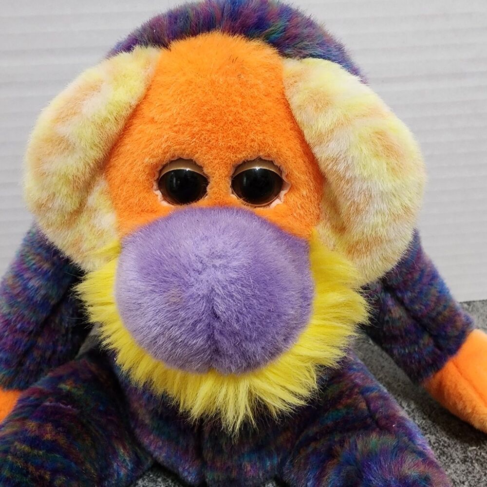 VTG Ty Beanie Buddies Bananas the Orangutan Tie Dye Monkey Plush Stuffed Animal